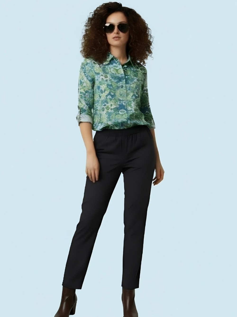 Alfred Dunner Women Trouser Size 10 Black Classics Pants Lengt